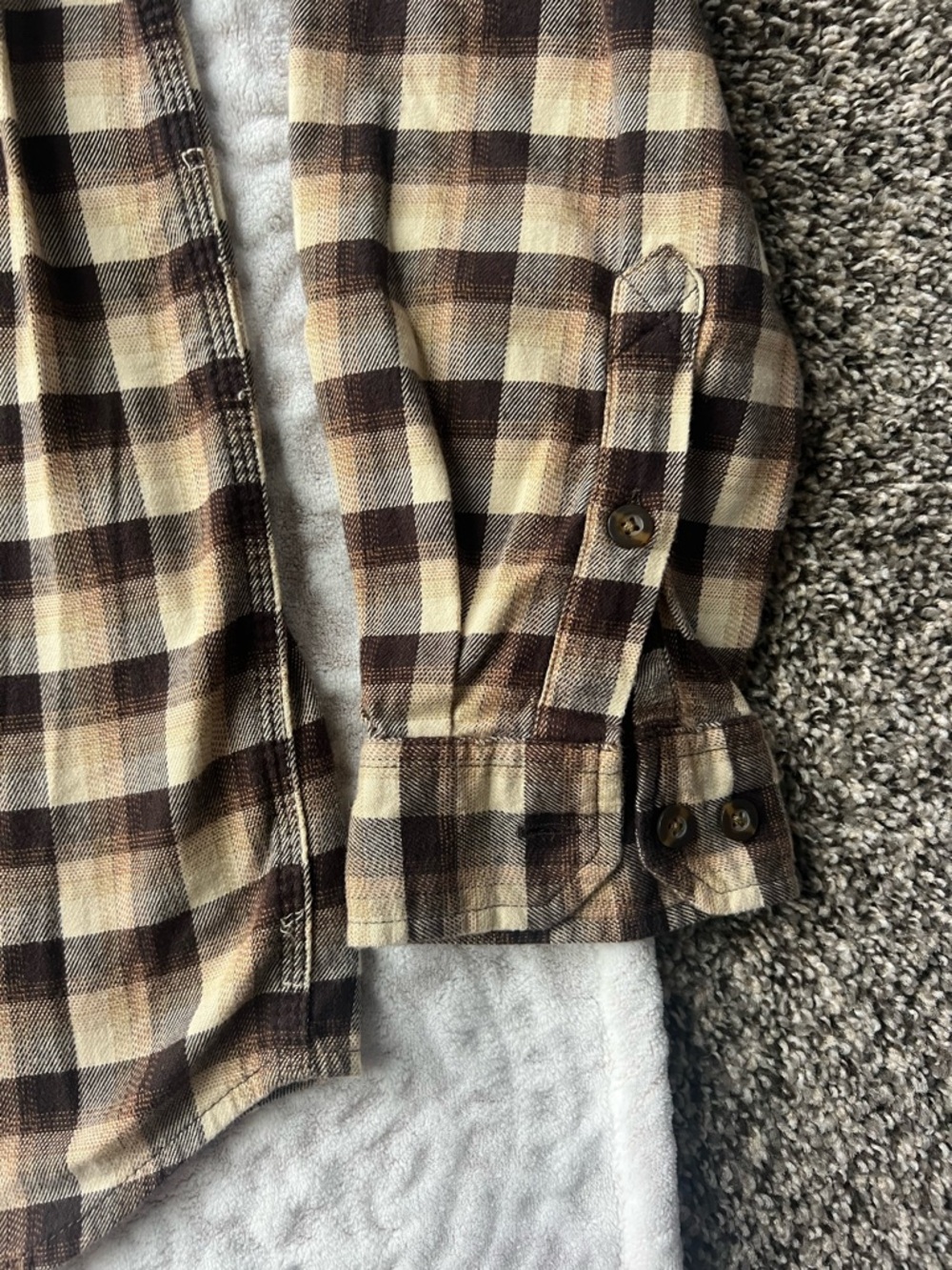 Carhartt Men’s Rugged Flex Relaxed Fit Flannel Button Up Plaid | Brown | Size M - Picture 4 of 14